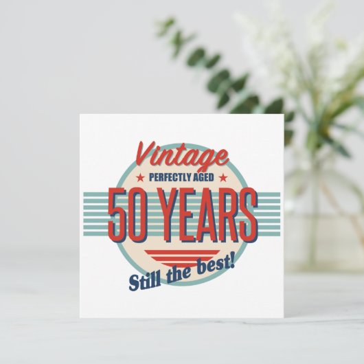 Funny 50th Birthday Old Fashioned Kaart (Staand voorkant)