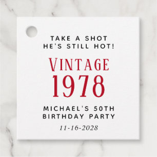 Funny 50th Birthday Party Bedankjes Labels