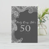 Funny, 50th Birthday Party Invitation Kaart (Staand voorkant)