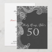 Funny, 50th Birthday Party Invitation Kaart (Voorkant / Achterkant)