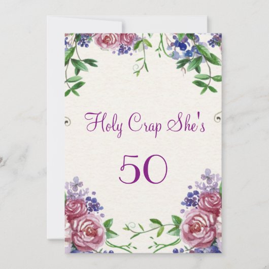 Funny, 50th Birthday Party Invitation Kaart (Voorkant)