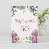 Funny, 50th Birthday Party Invitation Kaart (Staand voorkant)