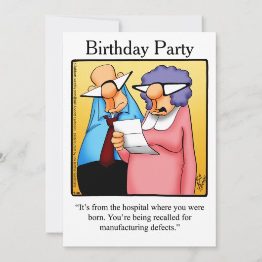 Funny 50th Birthday Party Invitations Kaart (Voorkant)