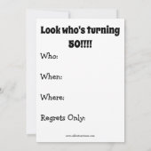 Funny 50th Birthday Party Invitations Kaart (Achterkant)