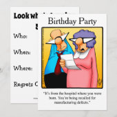 Funny 50th Birthday Party Invitations Kaart (Voorkant / Achterkant)