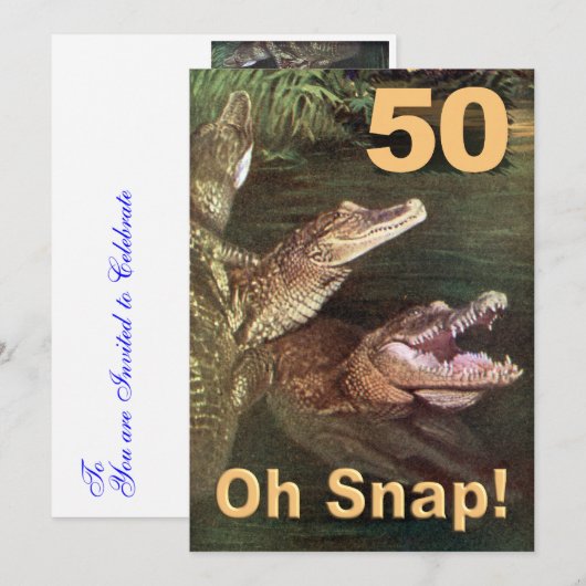 Funny 50th Birthday Party Invitations Kaart (Voorkant / Achterkant)