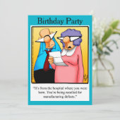 Funny 50th Birthday Party Invitations Kaart (Staand voorkant)