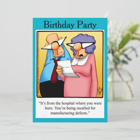 Funny 50th Birthday Party Invitations Kaart (Staand voorkant)