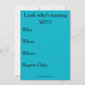 Funny 50th Birthday Party Invitations Kaart (Achterkant)