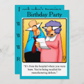 Funny 50th Birthday Party Invitations Kaart (Voorkant / Achterkant)