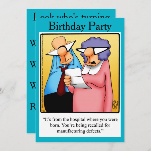Funny 50th Birthday Party Invitations Kaart (Voorkant / Achterkant)