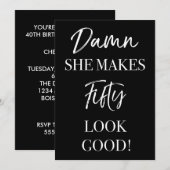 Funny 50th Birthday Party Kaart (Voorkant / Achterkant)