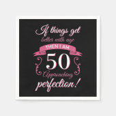 Funny 50th Birthday 'Perfection' Servet (Voorkant)