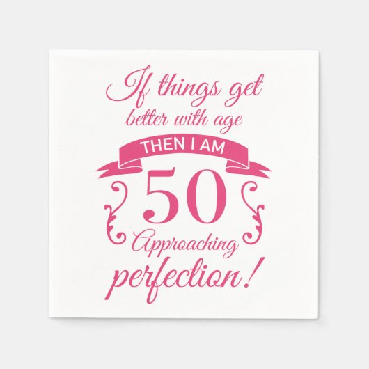Funny 50th Birthday 'Perfection' Servet (Voorkant)