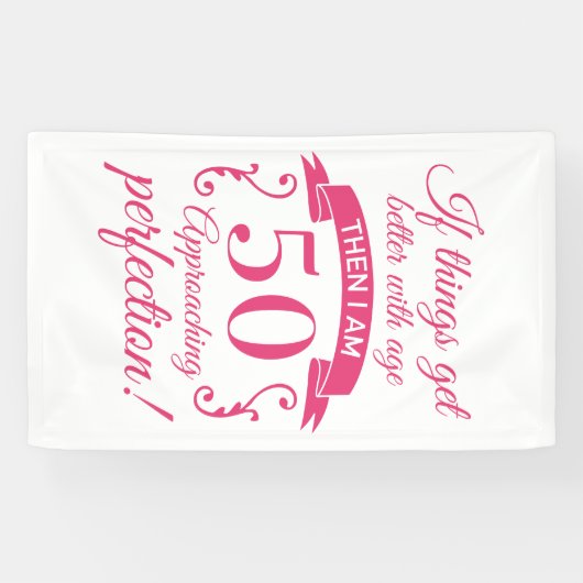 Funny 50th Birthday 'Perfection' Spandoek (Horizontaal)