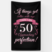 Funny 50th Birthday 'Perfection' Spandoek (Verticaal)