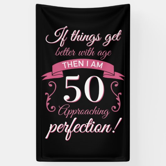 Funny 50th Birthday 'Perfection' Spandoek (Verticaal)