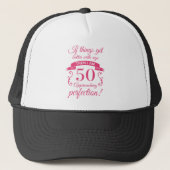 Funny 50th Birthday 'Perfection' Trucker Pet (Voorkant)