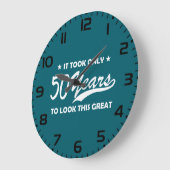 Funny 50th Birthday Retro Typography Grote Klok (Hoek)