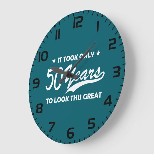 Funny 50th Birthday Retro Typography Grote Klok (Hoek)