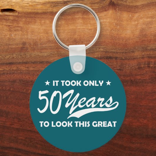 Funny 50th Birthday Retro Typography Sleutelhanger (Achterkant)