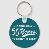 Funny 50th Birthday Retro Typography Sleutelhanger (Achterkant)