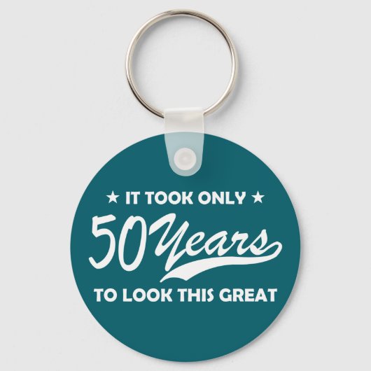 Funny 50th Birthday Retro Typography Sleutelhanger (Achterkant)