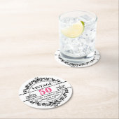 Funny 50th Black and Pink  Birthday Ronde Kartonnen Onderzetter (Insitu)