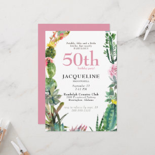 Funny 50th Cactus Prickly, Bitchy & Fabulous Kaart