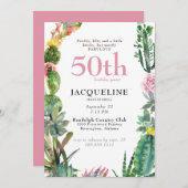 Funny 50th Cactus Prickly, Bitchy & Fabulous Kaart (Voorkant / Achterkant)