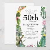 Funny 50th Cactus Prickly, Bitchy & Fabulous White Kaart (Voorkant / Achterkant)