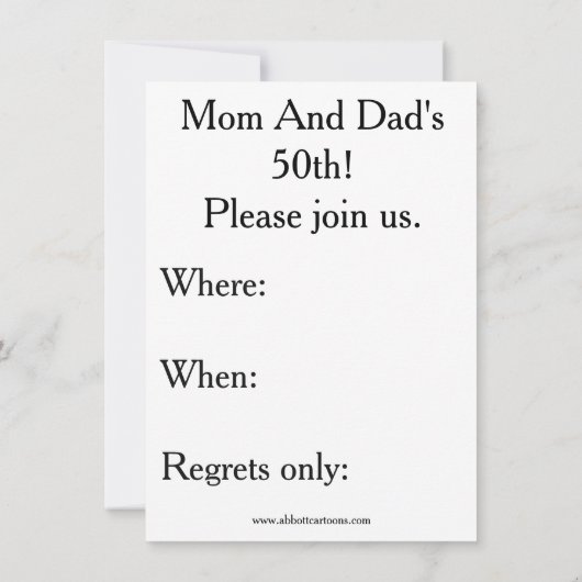Funny 50th Jubileum Party Invitation Kaart (Achterkant)