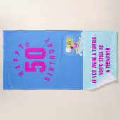 Funny 50th verjaardagskrant, strandhanddoek strandlaken (Voorkant)