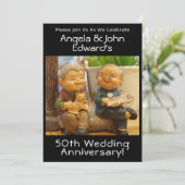 Funny 50th Wedding Anniversary with Couple's Names Kaart (Staand voorkant)