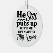 Funny 50th Wedding Jubileum Keramisch Ornament (Rechts)