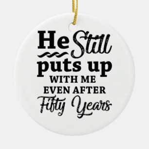 Funny 50th Wedding Jubileum Keramisch Ornament