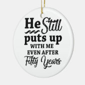 Funny 50th Wedding Jubileum Keramisch Ornament (Links)