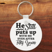 Funny 50th Wedding Jubileum Sleutelhanger (Voorkant)