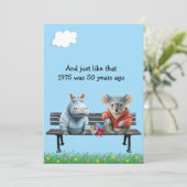 Funny 50th Year Reunion Invitation Kaart (Staand voorkant)