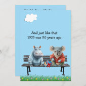 Funny 50th Year Reunion Invitation Kaart (Voorkant / Achterkant)