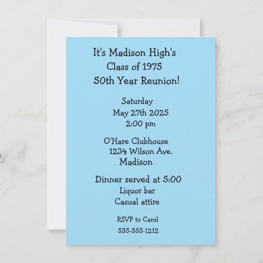 Funny 50th Year Reunion Invitation Kaart (Achterkant)