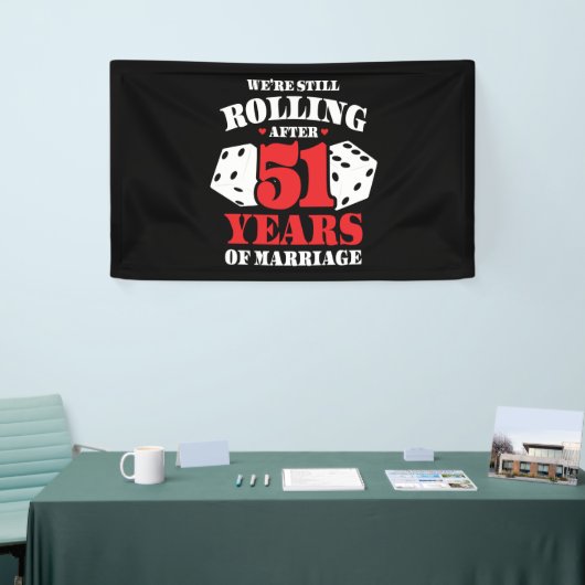 Funny 51ste Jubileum koppels gehuwd 51 jaar Spandoek (Beurs)