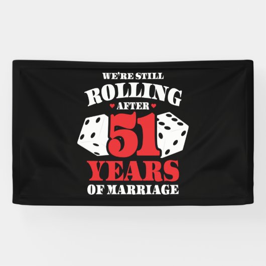 Funny 51ste Jubileum koppels gehuwd 51 jaar Spandoek (Horizontaal)