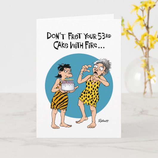 Funny 53rd Birthday Kaart (Gele Bloem)