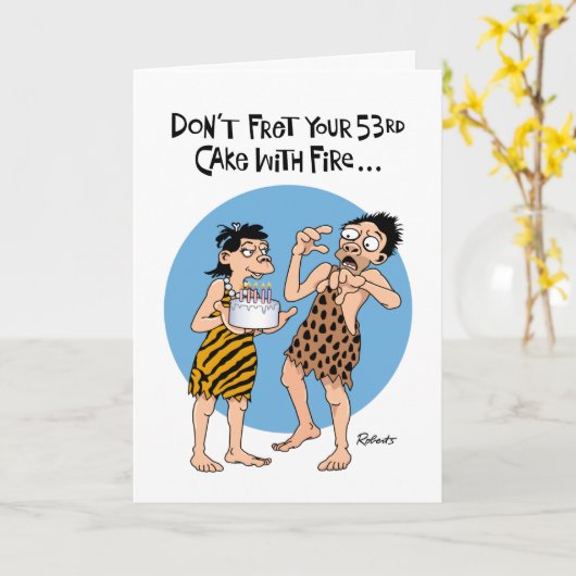 Funny 53rd Birthday Kaart (Gele Bloem)