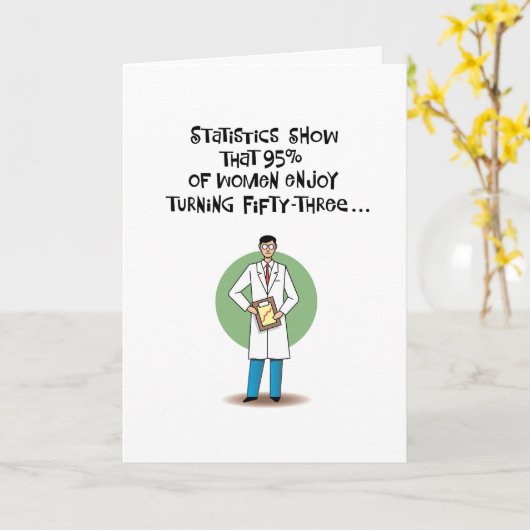 Funny 53rd Birthday Kaart (Gele Bloem)