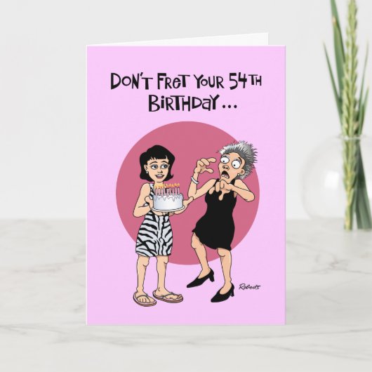 Funny 54th Birthday Card voor haar Kaart (Voorkant)