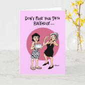 Funny 54th Birthday Card voor haar Kaart (Gele Bloem)