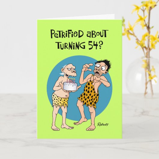 Funny 54th Birthday Greeting Kaart (Gele Bloem)
