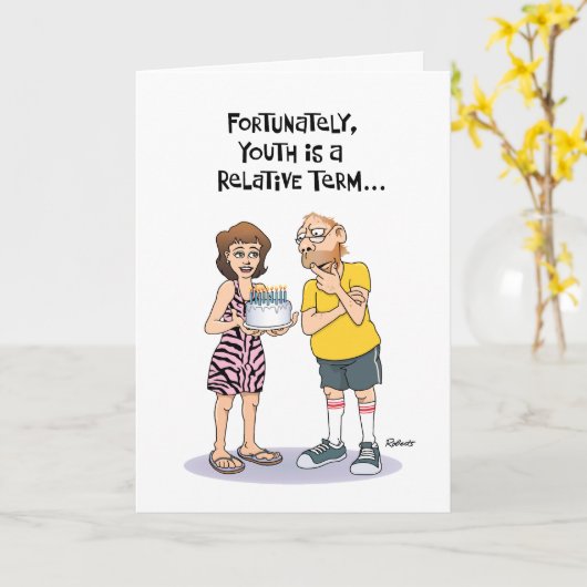 Funny 54th Birthday Kaart (Gele Bloem)